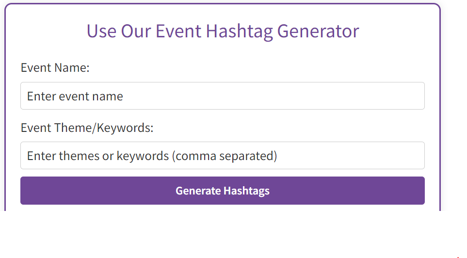 Community Event Hashtags | Event Hashtag Generator